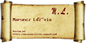 Maruncz Lívia névjegykártya